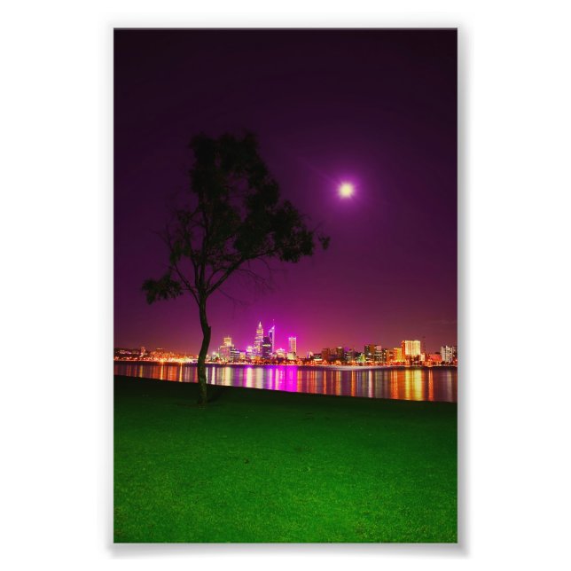 South Perth Foreshore Perth City Lights Skyline Fotodruck (Vorne)