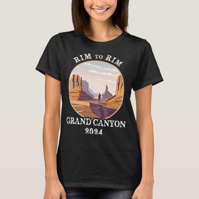 South Rim nach North Rim Grand Canyon National Par T-Shirt (Vorderseite)