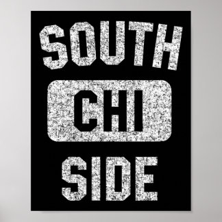 South Side Chi Gym Style gestörte White Print Poster