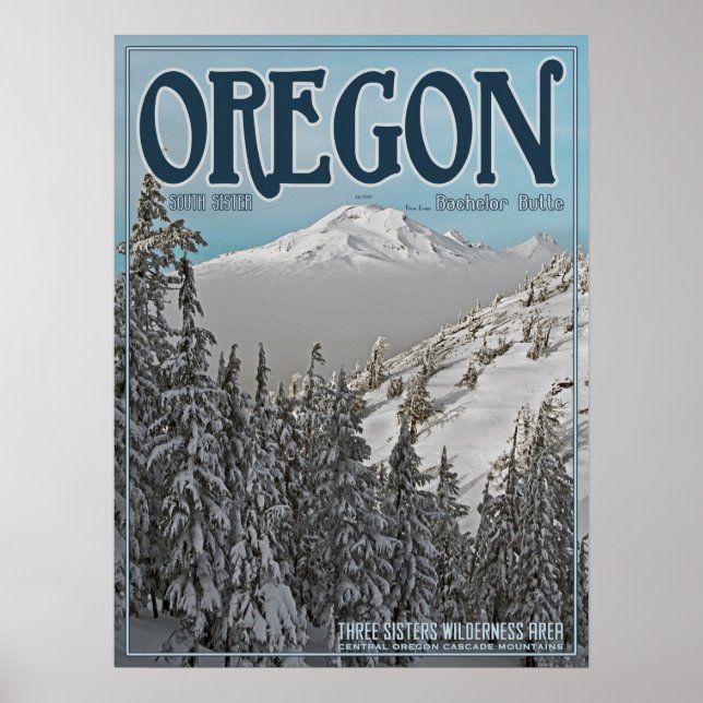 South Sister von Bachelor Butte Poster (Vorne)