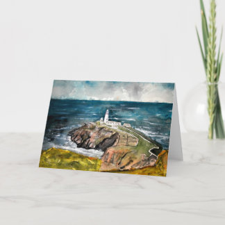South Stack Leuchtturm walk Grußkarte Karte