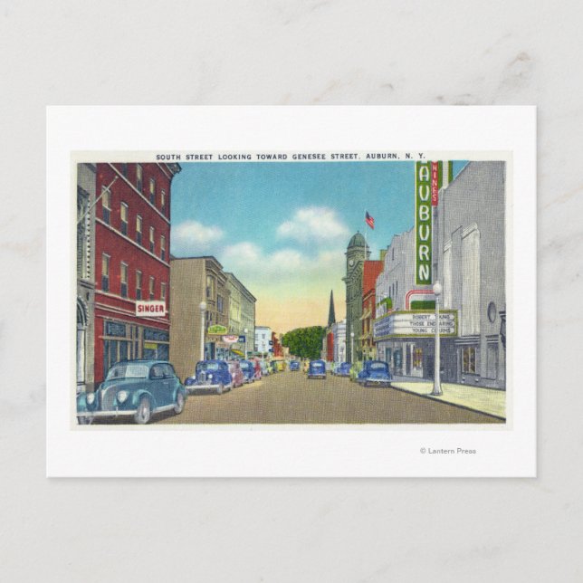 South Street View von Genesee Street Postkarte (Vorderseite)