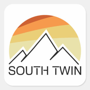 South Twin Mountain New Hampshire Retro Quadratischer Aufkleber