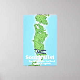 South Uist Outer Hebrides Scotland Landkarte Leinwanddruck