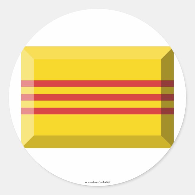 South VietNam Flag Jewel Runder Aufkleber (Vorderseite)