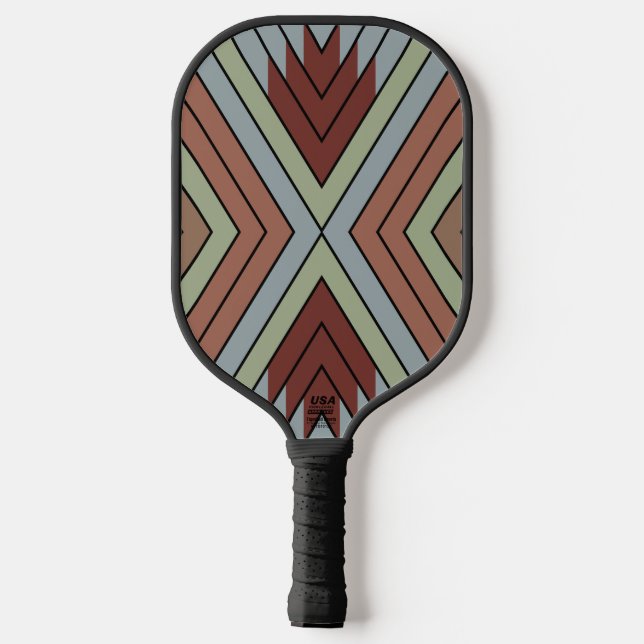 South West American Indian Style Patterned Art Pickleball Schläger (Rückseite)