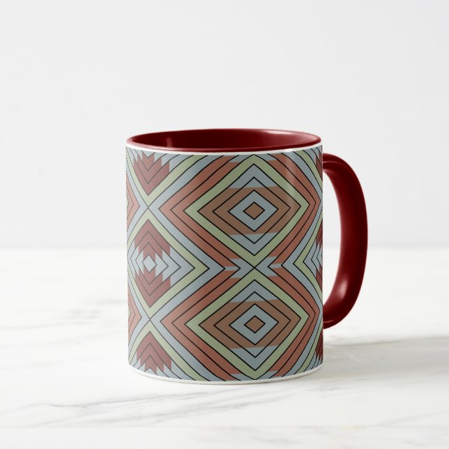South West American Indian Style Patterned Art Tasse (VorderseiteRechts)