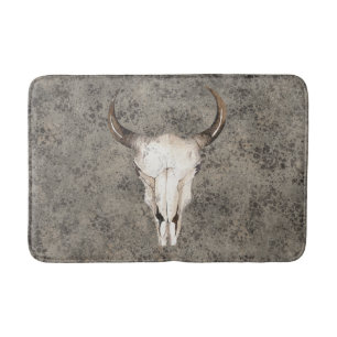 South-West Rustic Ranch Skull Brown Spritzer Badematte