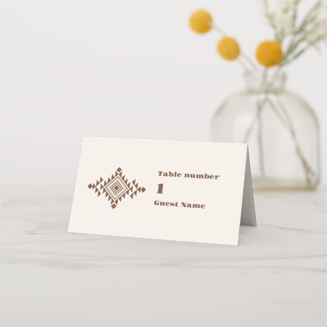 South Western Country Ranch Western Wedding Platzkarte (Vorderseite)