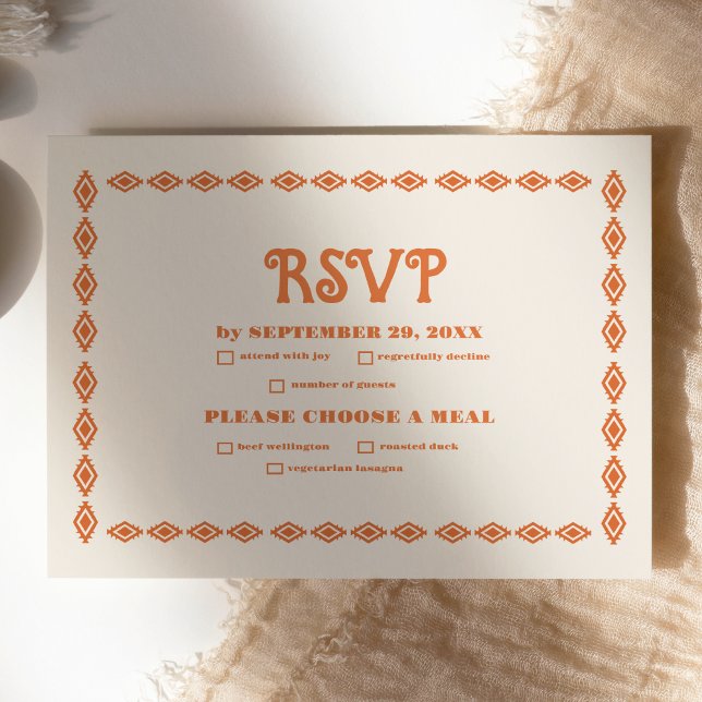 South Western Country Ranch Western Wedding RSVP Karte (Von Creator hochgeladen)