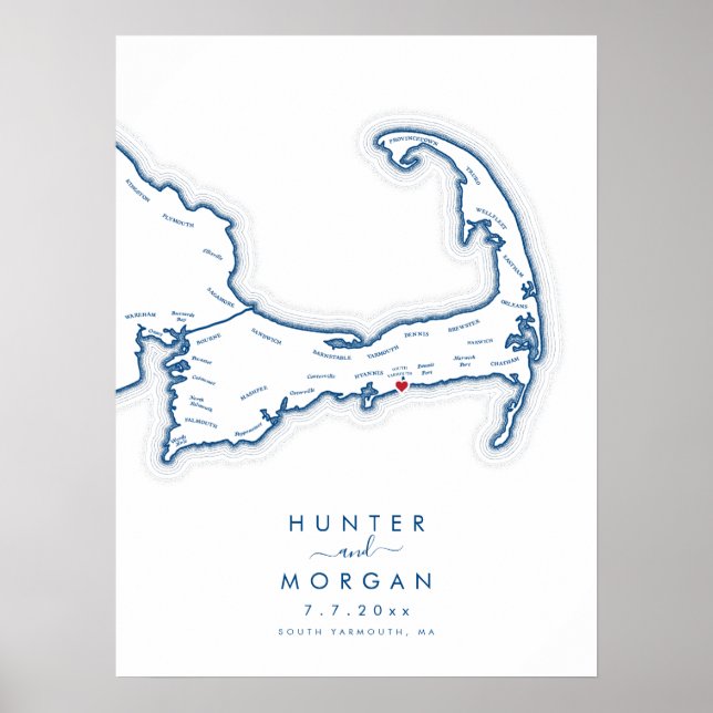 South Yarmouth Wedding Modern Guest Book Poster (Vorne)