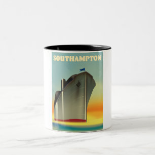 Southampton Kreuzfahrtschiff Reiseplakat Zweifarbige Tasse
