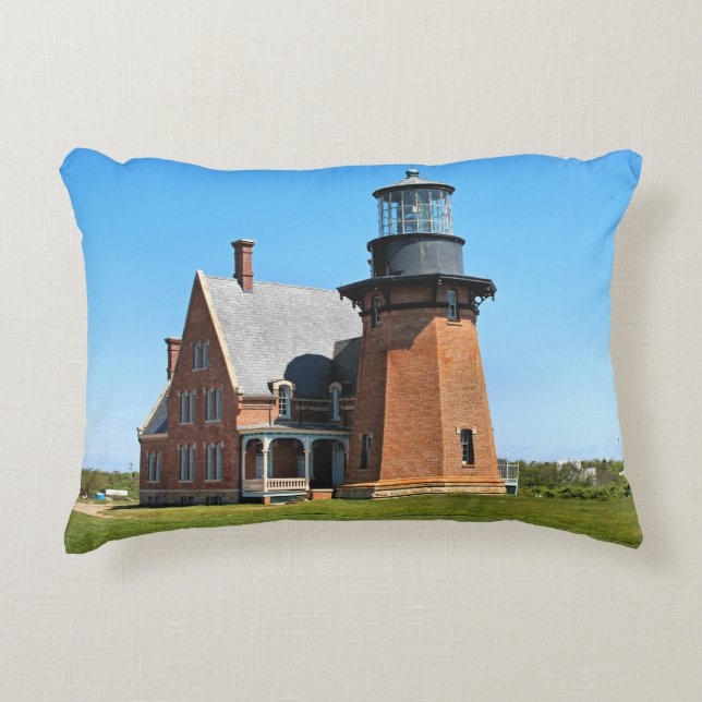 Southeast Lighthouse Block Island RI Accent Pillow Dekokissen (Vorderseite)