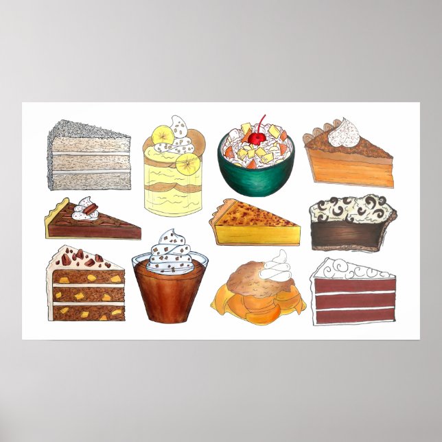Southern Bakery Food Desserts USA Süd Poster (Vorne)