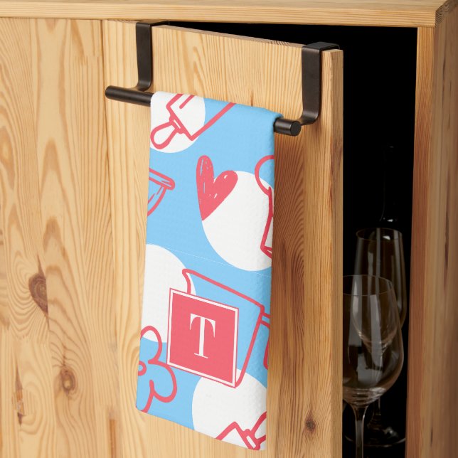 Southern Baking Polka Dot Pattern Recipe Geschirrtuch (Drittel gefaltet)