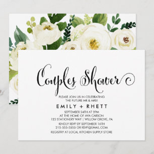 Southern Belle Calligraphy   Dusche für Blumenpaar Einladung