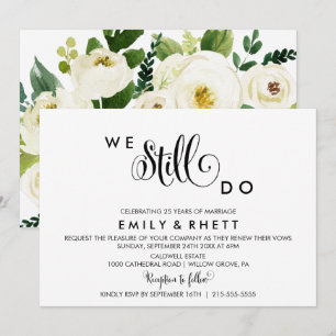 Southern Belle Calligraphy   Floral Vow Erneuerung Einladung