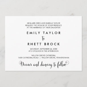 Southern Belle Calligraphy Formal Wedding Einladung