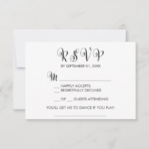 Southern Belle Calligraphy Song Request RSVP Card Karte