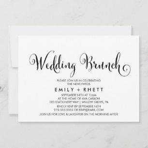 Southern Belle Calligraphy Wedding Brunch Einladung