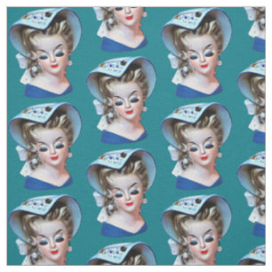 Southern Belle Head Vase Bonnet Lady Alte Mode Stoff