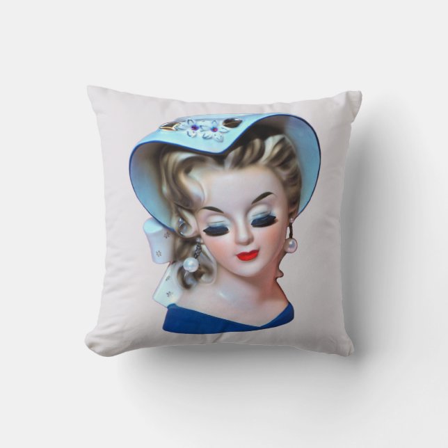 Southern Belle Head Vase Bonnet Lady mit Attitude Kissen (Vorderseite)