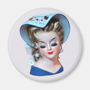 Southern Belle Head Vase Bonnet Lady mit Attitude Magnet