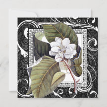 Southern Belle Magnolia Save the Date Damask
