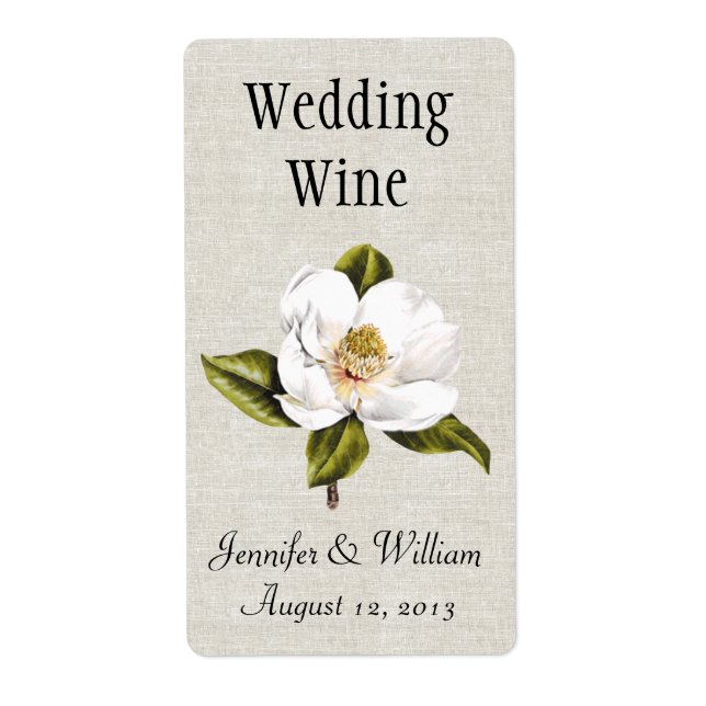 Southern Belle Magnolias Wedding Mini Weinkarte (Vorne)