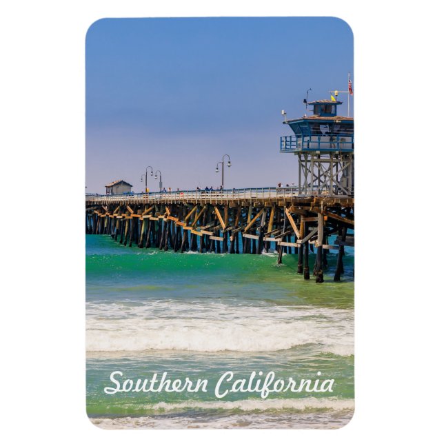 Southern California beach and pier in San Clemente Magnet (Vertikal)
