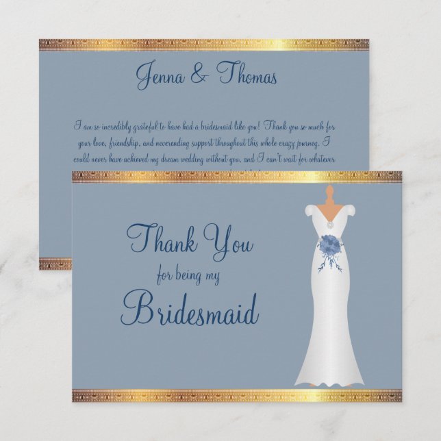 Southern Charm, Bridesmaid, vielen Dank Dankeskarte (Vorne/Hinten)