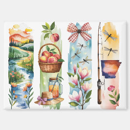 Southern Charm Watercolor Magnets | Peach Basket, Magnet