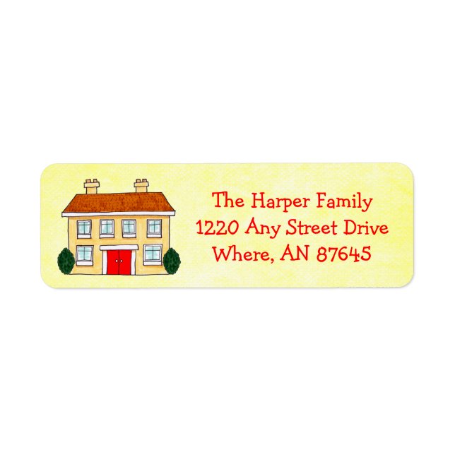 Southern Colonial Preppy Yellow Address Labels (Vorne)