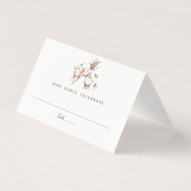 Southern Cotton Boll Wedding Escort Platzkarte (Vorderseite)