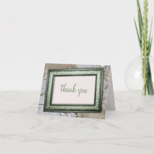 Southern Country Green Rustic Vielen Dank Karten
