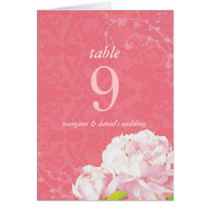 Southern Elegance Peony Wedding Tischnummer Card