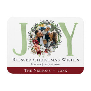 Southern Floral Cotton Weihnachtsjubiläum Foto Magnet