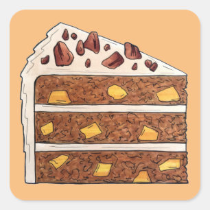 Southern Hummingbird Layer Cake Slice Dessert Quadratischer Aufkleber