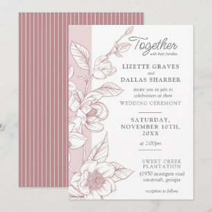 Southern Magnolia Blossom Blush Bloral Wedding Einladung