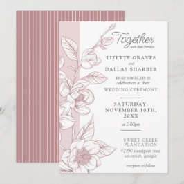 Southern Magnolia Blossom Blush Bloral Wedding Einladung