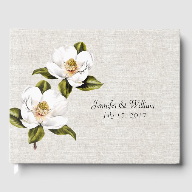 Southern Magnolias Wedding Guest Book Gästebuch (Vorderseite)