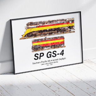 Southern Pacific GS-4 Daylight-Dampflokomotive Poster