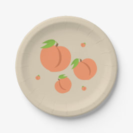 Southern Peach Emoji - Summer Party Plate Pappteller