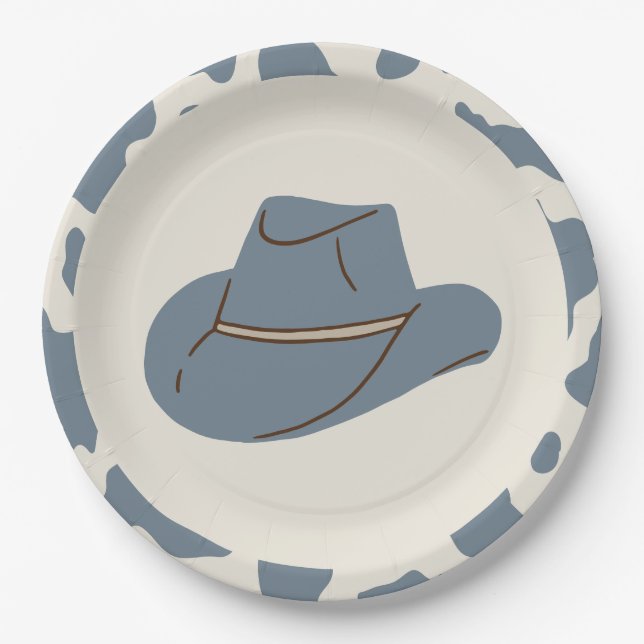 Southern Rodeo Blue Cowboy Birthday Paper Teller (Vorderseite)