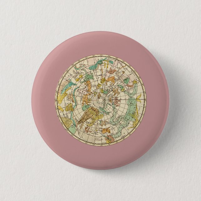 Southern Sky Star Chart and Constellation Map Button (Vorderseite)