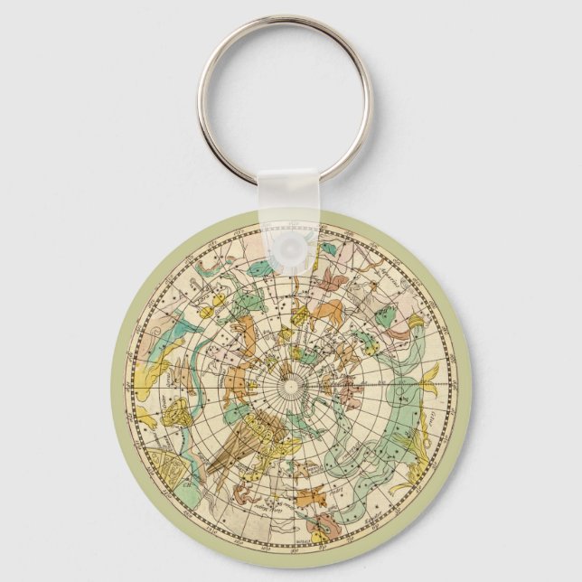 Southern Sky Star Chart and Constellation Map Schlüsselanhänger (Vorderseite)
