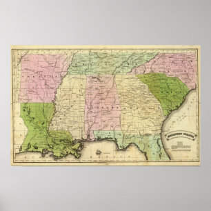 Southern Staaten Olney Map Poster