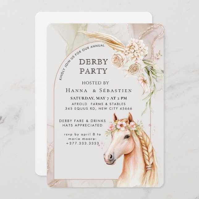 Southern Style Derby Party Invitation (Devant / Derrière)