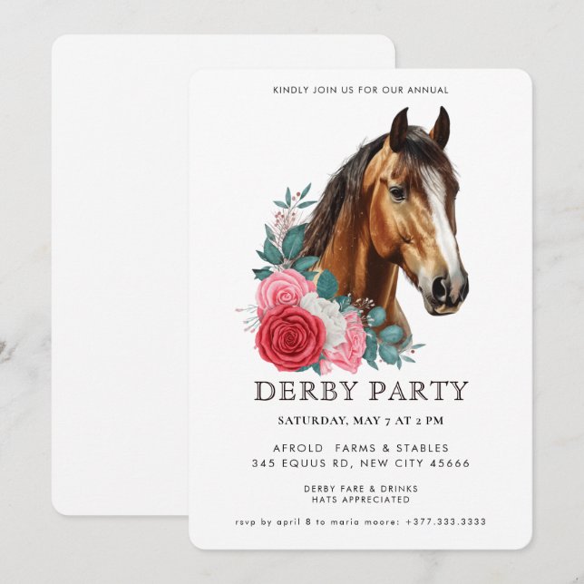 Southern Style Derby Party Invitation Einladung (Vorne/Hinten)