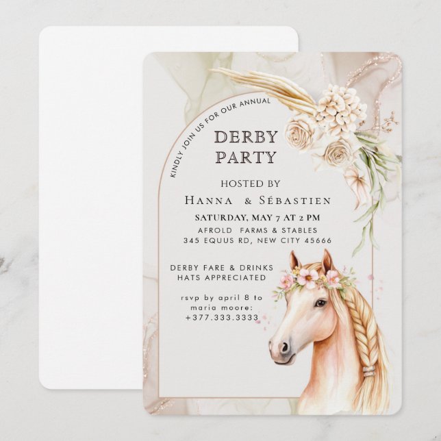 Southern Style Derby Party Invitation Einladung (Vorne/Hinten)